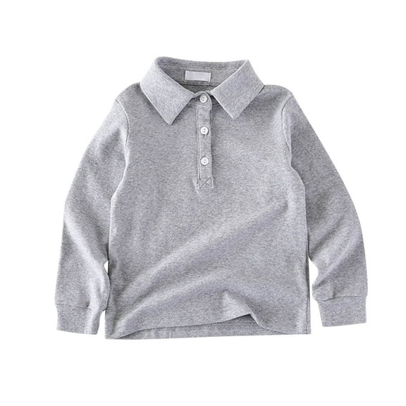 Kids Boys Shirts Solid color Girls Grey Top Crewneck Tee Cotton Kids Sweatshirt Boys' Fashion 3-4 Years Cute Boy Girl Clothing