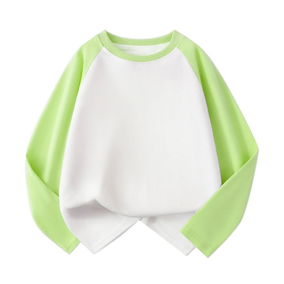 Kids Boys Shirts Solid color Green Long Sleeve Shirt Crewneck Tee Cotton Kids Sweatshirt Boys Size 7-8 Years Shirts Cute&nbsp;Boy Girl&nbsp;Clothing