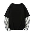 thumbnail image 1 of Kids Boys Shirts Stripes Long Sleeve Tees For Crewneck Tee Cottom Boy Shirt Kids Shirts Girls Black 8-9 Years Cute&nbsp;Boy Girl&nbsp;Clothing, 1 of 3