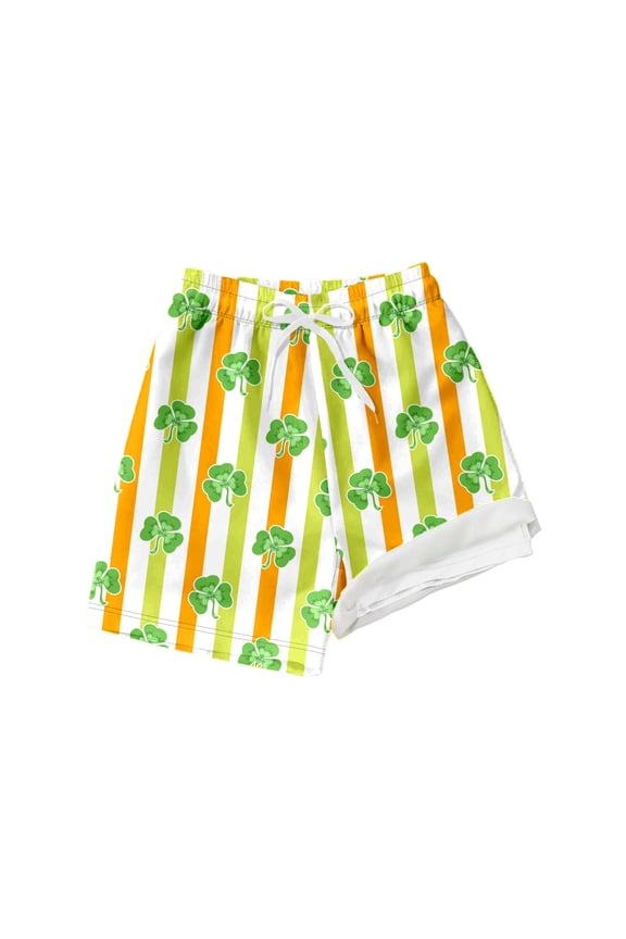 Kids Boys Shorts Bermuda Boys Summer St Patricks Day Swim Trunks With Prints Beach Shorts For Kids Outdoor Activities