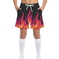thumbnail image 1 of Kids Boys Shorts Breathable Drawstring Elastic Waistband Flame Print Athletic Shorts for Sports Running, 4T-15Y, 1 of 8