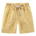thumbnail image 1 of Kids Boys Shorts Casual Linen Elastic Waist Shorts Drawstring Shorts Boys Summer Clothes Boy Outfits 5-6 Years Boys Clothes, 1 of 2