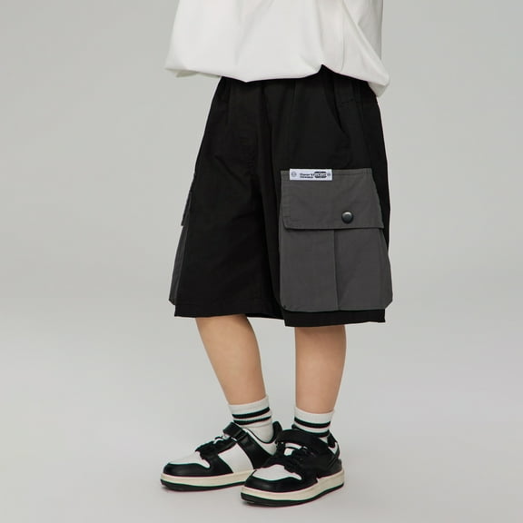 Kids Boys Shorts Drawstring Elastic Waist Pull-On Summer Shorts Boys Shorts Size 7-8 Years