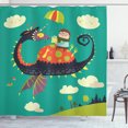 thumbnail image 1 of Ambesonne Cartoon Shower Curtain, Fantasy Dragon Rider, 69"Wx75"L, Multicolor, 1 of 3