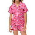 thumbnail image 1 of Kids Boys Silk Pajamas Set Cute Kids Button Down Pajamas Set Sleepwear Loungewear Set Girls Christmas Pajamas 6-7 Years, 1 of 3