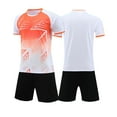 thumbnail image 1 of Kids Boys Soccer Gear Basketball Badminton Uniform Short Sleeve Contrast Color Shirts and Shorts Set for 4-14 Years, 1 of 4