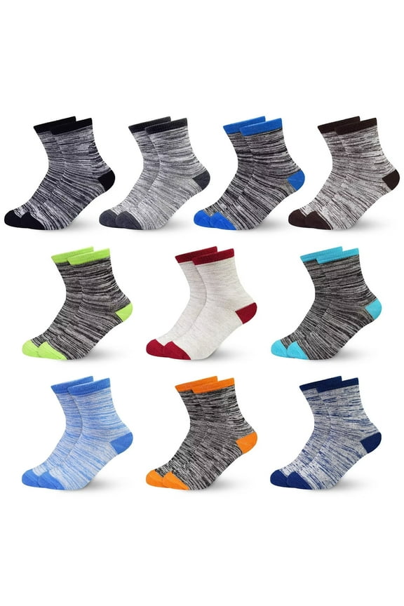 Kids Boys Socks,Toddler Fashion Crew Socks Big Boys Sport Half Cushion Cotton Socks 5-14 Years