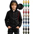 thumbnail image 1 of Kids Boys Solid Color Hooded Zip-Up Jacket with Pockets Long Sleeve Waterproof Outdoor Coat, 1 of 9