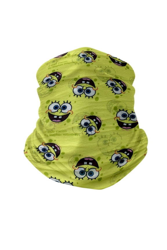 Kids Boys Spongebob All-Over Print Neck Gaiter Wrap Lightweight Versatile