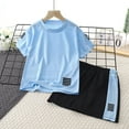 thumbnail image 1 of Kids Boys Sportwear Jogger Suit Tee Shirt and Athletic Shorts Toddler Boy Summer Clothes for Toddler Boys 6-7 Years, 1 of 8