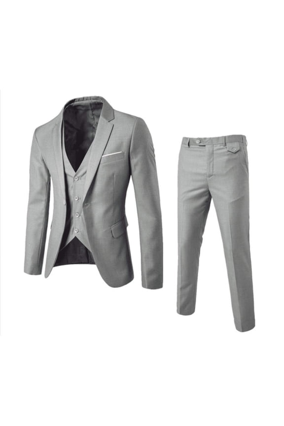 Kids Boys Suit Outfit Set Spring Autumn Solid Long Sleeve Pants Coat Vest Suit Outfits Set, 3 Piece, Sizes 12-13 Years
