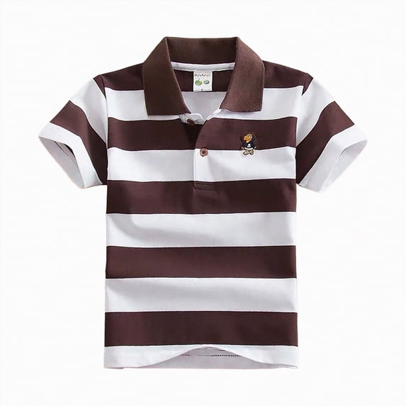 Kids Boys Summer Clothes Striped Design Polo Shirt Toddler Baby Boy Cute Fashionable Top Age 1 to 15 Y