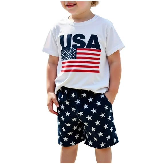 Kids Boys Summer Lounge Set Size 7-8 Going Out 4th of July Outfits Crew Neck Pullover Tops Casual Shorts Set Navy, 5Y