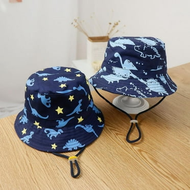 Kids Boys Summer Outdoor Bucket Hats 1-4T, Toddler Cartoon Dinosuar Beach Caps, Children's Sunhat Fisherman Sun Hats