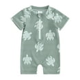 thumbnail image 1 of Kids Boys Summer Swimsuit Casual Turtle Print Short Sleeve Zipper Jumpsuit Swimwear Beachwear Bathing Suit, 1 of 10