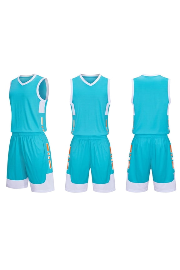 Kids Boys Summer Tracksuits Basketball Jersey Outfits Breathable Loose Athletic Tank Top & Shorts Set for Girls 4-14 Years