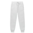 thumbnail image 1 of Kids Boys Sweatpants Adjustable Drawstring Casual Pants With Pockets Girls Solid Pants White Sweatpants Girls Little Girls Clothes 4-5 Years, 1 of 5