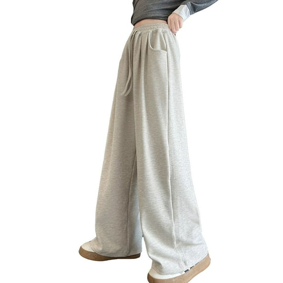 Kids Boys Sweatpants Casual High Waisted Girls Wide Leg Sweatpants Beige Sweatpants Baggy Sweatpants Size 6-7 Girls Clothes