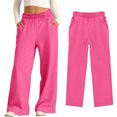 thumbnail image 1 of Kids Boys Sweatpants Elastic Waist Straight Leg Pants with Pockets Girls Solid Pants Pink Boys School Pants Kids Spring Fall Pants 9-10 Years, 1 of 6