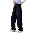thumbnail image 1 of Kids Boys Sweatpants Straight Wide Leg Pants Girls Girls Black Sweatpants Baggy Sweatpants Kids Clothes Girls Size 6-7 Years, 1 of 6