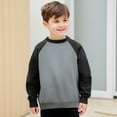 thumbnail image 1 of Kids Boys Sweatshirt Long Sleeve Color Block Crewneck Pullover Casual Sport Sweatshirts Warm Fall Winter Clothes 6-7 Years Boy Clothes, 1 of 5