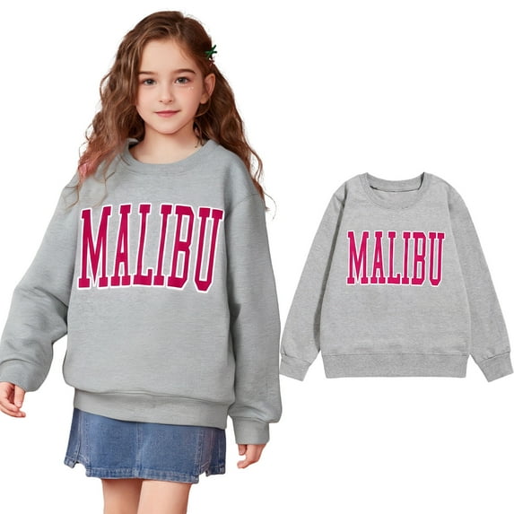 Kids Boys Sweatshirt Long Sleeve Girls Grey Sweatshirt Crew Neck Cute Pullover Relaxed Fit Tops Fall Winter Clothes Sweat Shirts for Girls 4-5 Years Cute Boy Girl Clothing