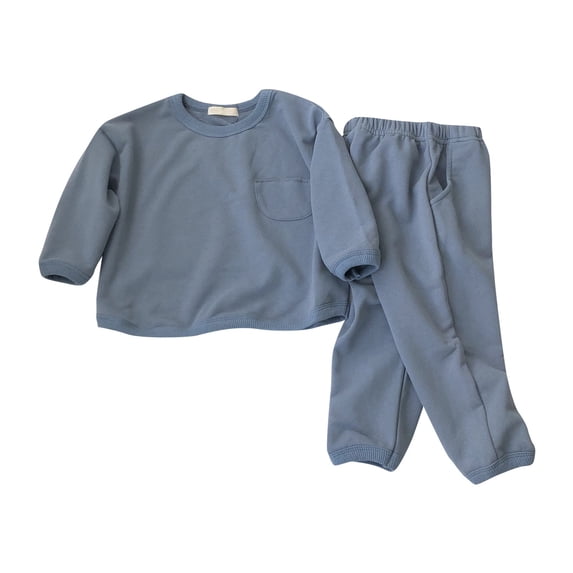 Kids Boys Sweatsuits 2 Piece Set Newborn Infant Baby Girls Autumn Solid Long Sleeve Long Pants Set Outfits Clothes Casual Outfits Sets 4-5 Years