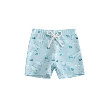 Kids Boys Swim Trunks Summer Cartoon Print Elastic Drawstring Shorts Toddler Boys Swimwear Bathing Suit