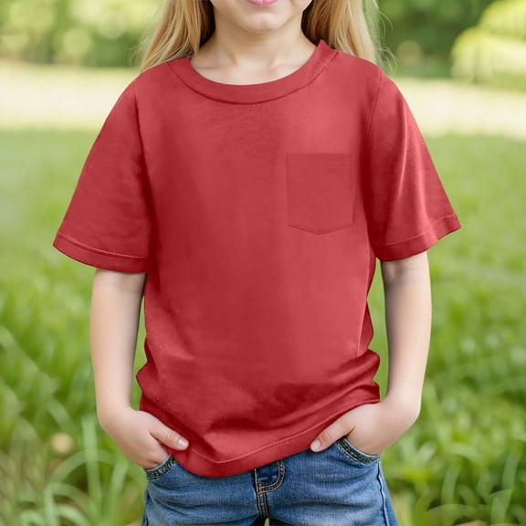 Kids Boys T Shirt Casual Toddler Short Sleeve Shirt Red T Shirts Boys Tee Shirts 8-9 Years Boy Clothes