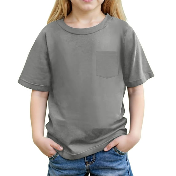 Kids Boy Clothes Casual Kids Short Sleeve Shirts for Boys Grey Tees Boys Summer Top Clothes Boys 4T Shirts