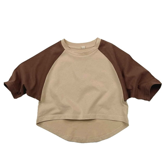Kids Boys T Shirt Soft Boys Short Sleeve T Shirts Patchwork Tees Toddler Baseball Shirt Boy Clothes 5-6 Years