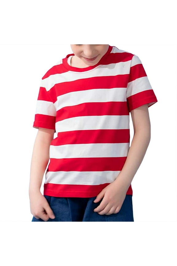 Kids T Shirts for Boys Girls Trendy Short Sleeve Boys Shirts Striped Shirts Toddler Baseball Shirt 8-9 Years Tshirt Boys