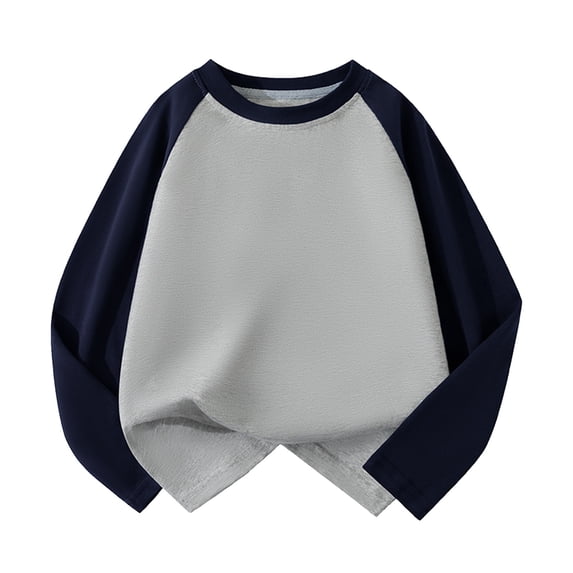 Kids Boys T Shirts Solid color Grey Long Sleeve Shirt Boys Kids Fall Tops Crewneck Basic Tees Cotton Casual Kids Sweatshirt Boys Size 9-10 Years Clothes Cute Boy Girl Clothing