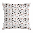 thumbnail image 1 of Kids Boys Throw Pillow Cushion Cover, Hand Drawn Outer Space UFO and Spaceship Exploring Stars and Beyond, Decorative Square Accent Pillow Case, 18 X 18 Inches, Pale Blue Coral Black, by Ambesonne, 1 of 2
