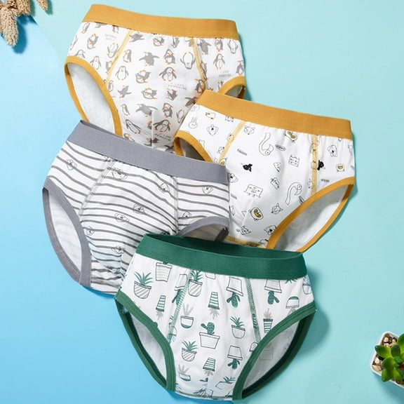 Kids Boys Underwear Soft Comfortable Breathable Briefs Trunks for Toddler Baby Daily Wear 4 Pack 4PCS