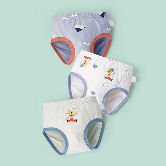 Kids Boys Underwear Soft Cute Cartoon Print Breathable Comfortable Underpants Briefs for Baby Toddler Daily Wear 3PCS