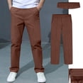thumbnail image 1 of Kids Boys Uniform Pants Fit Stretch Pants With Pockets Straight Pants Boys Brown Uniform Pants Back To School Clothes Kids Boys Clothes Size 8-9 Years, 1 of 5