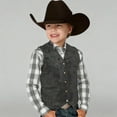 thumbnail image 1 of Kids Boys Vest Suede Vest Sleeveless 70s Hippie Little Boy CowBoy Outfit Boys Western Outfit Kid Vest 3-4 Years, 1 of 9