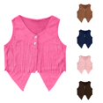 thumbnail image 1 of Kids Boys Western Wear Sleeveless Tassel Vest Girls Halloween Cowgirl Costume For Kids Western Outfit 5-14 Years, 1 of 4