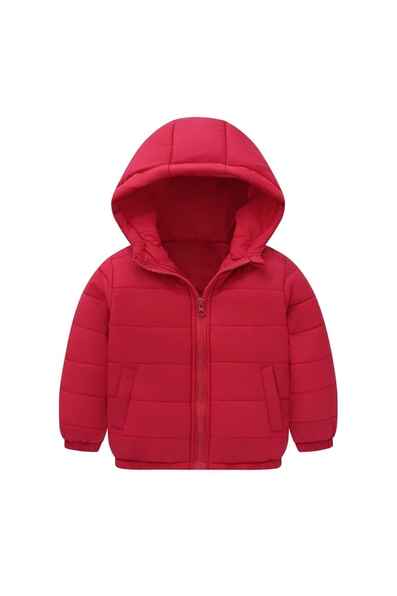 Kids Boys Winter Coat Hooded Jacket Long Sleeve Light Winter Coats Kids Winter Jacket 4-5 Years
