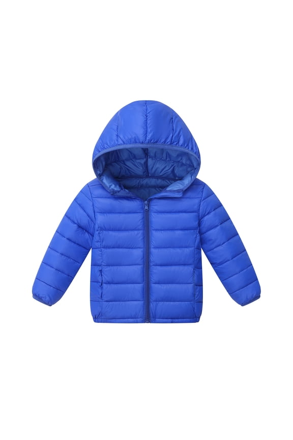 Kids Boys Winter Coats,Kids Puffer Jacket with Pocket Zipper Hooded Coat Windproof Warm Child Down Jacket Boys Jackets Size 6-7 Years