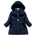 thumbnail image 1 of Kids Boys Winter Coats,Boys Puffer Coat with Pocket Zipper Winter Hoodies Coat Solid Color Long Sleeve Thick Fleece Parka Boys Coats Size 5-6 Years, 1 of 3