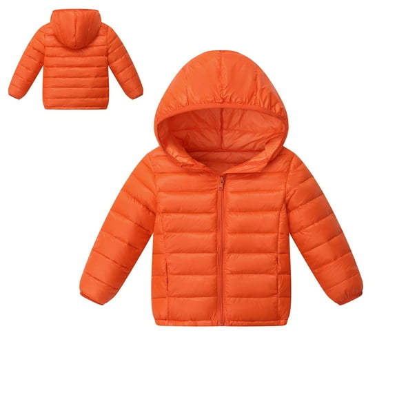 Kids Boys Winter Coats with Hooded Puffer Jacket Kids Red Coat Zip up Long Sleeve Waterproof Girls Lightweight Jacket Girls Winter Coat Size 4-5 Years