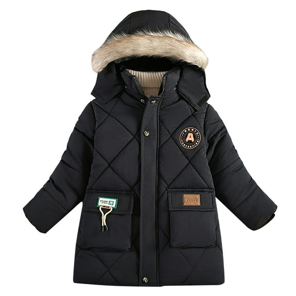 Kids Boys Winter Coats,Kids Puffer Jacket with Pocket Zipper Winter Hoodies Coat Warm and Windproof Outerwear Coats Girls Winter Clothes Size 4-5 Years