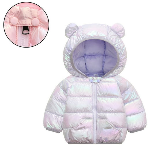 Kids Boys Winter Coats Puffer Jacket Kids Full-Zip Long Sleeve Windproof Jacket Outwear Hooded Jackets 4-5 Years Winter Coat Boys