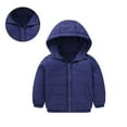 thumbnail image 1 of Kids Boys Winter Coats with Hooded Puffer Jacket Kids Navy Coat Zip up Long Sleeve Waterproof Boys Thicken Jacket 7-8 Years Winter Jacket, 1 of 4