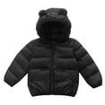 thumbnail image 1 of Kids Boys Winter Down Coat Adorable Bear Hooded Jacket Zipper Windproof Puffer Padded Coat Kids Girls Fall Jacket 5-6 Years, 1 of 4