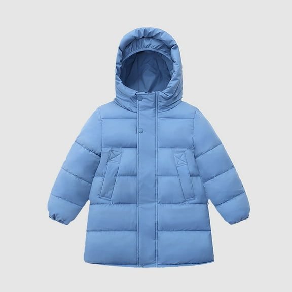 Kids Boys Winter Down Coat Hooded Jacket Zipper Up Winter Coats Kids Winter Jacket 5-6 Years