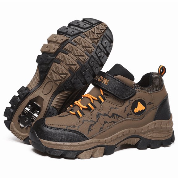Kids Boys Winter Hiking Boots Warm Lined Snow Boots Anti Collision Anti-Skid Athletic Outdoor Adventure Camping Trekking Shoes Equipped with steel claws