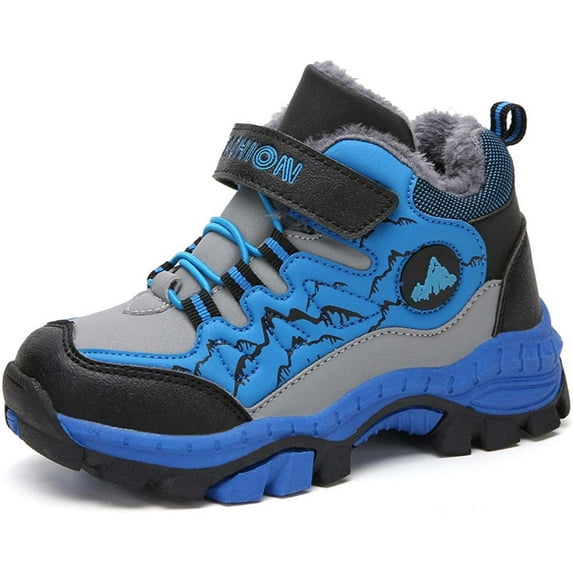 Kids Boys Winter Hiking Boots Warm Lined Snow Boots Anti Collision Anti-Skid Athletic Outdoor Adventure Camping Trekking Shoes